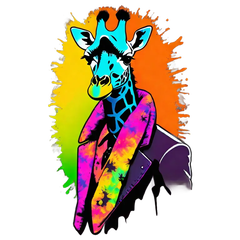 giraffe punk silhouette colorful tie dye 2055168853